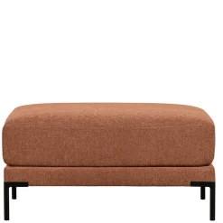 Polsterhocker aus Chenille in Rostbraun - Brixx