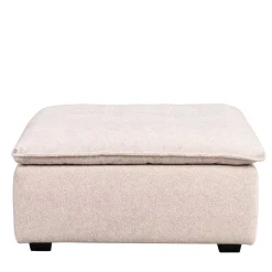 Polsterhocker in Beige Stoff - Praia