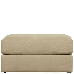 Polsterhocker in Beige Webstoff - 98x44x90 cm - Barocara