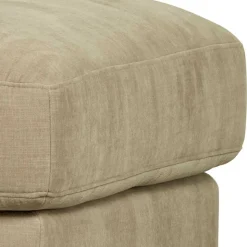 Polsterhocker in Beige Webstoff - 98x44x90 cm - Barocara