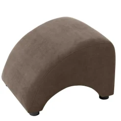 Polsterhocker in Beigegrau Velours - Kilazu