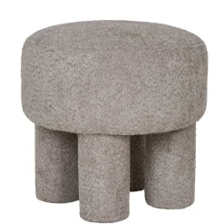 Polsterhocker in Hellgrau Boucle - Pandorra