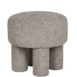 Polsterhocker in Hellgrau Boucle - Pandorra