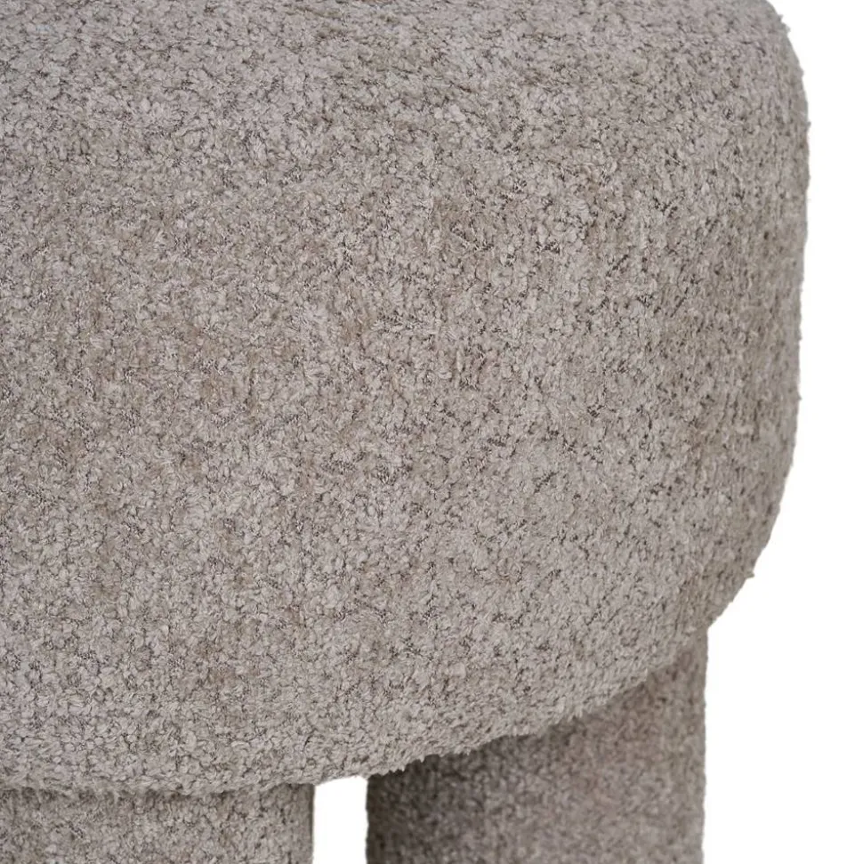 Polsterhocker in Hellgrau Boucle - Pandorra