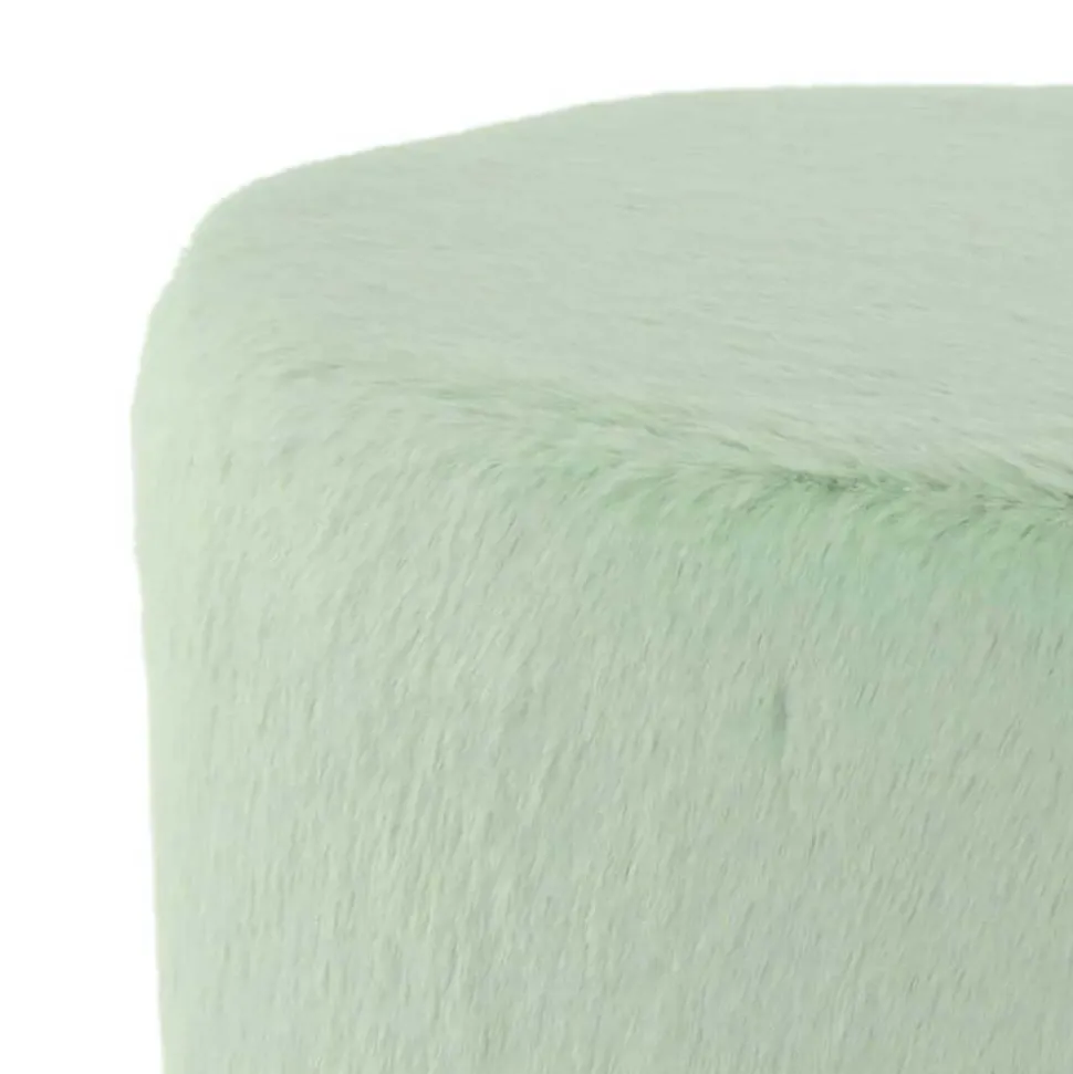 Polsterhocker in Mintgrün mit Gold - Candura