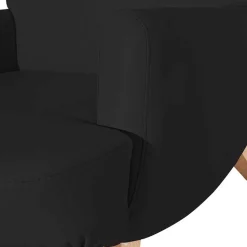 Polsterhocker in Schwarz und Buche - Leverias