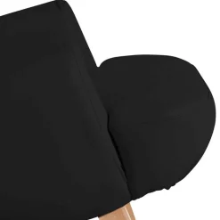 Polsterhocker in Schwarz und Buche - Leverias