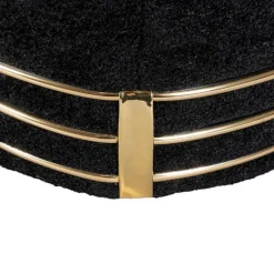 Polsterhocker in Schwarz mit Gold - Velsamos
