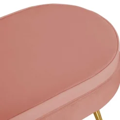 Polsterhocker mit Samtbezug in Rosa - Kumar