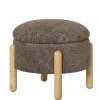 Polsterhocker mit Truhe in Braun Boucle - Pasterra