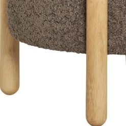 Polsterhocker mit Truhe in Braun Boucle - Pasterra