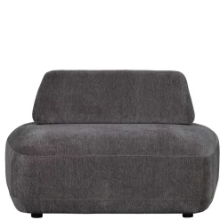 Polsterhocker mit verstellbarer Rückenlehne in Dunkelgrau - Atan