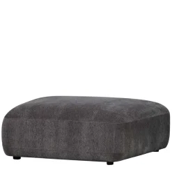 Polsterhocker mit verstellbarer Rückenlehne in Dunkelgrau - Atan