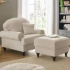 Polstersessel & Hocker in Beige - Merandes (zweiteilig)