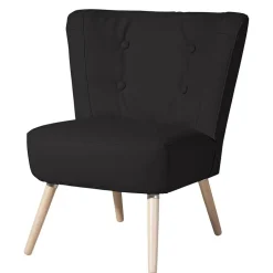 Polstersessel aus Kunstleder in Schwarz - Adaliz