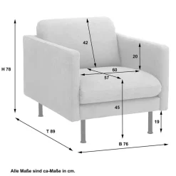 Polstersessel in Beige mit Schwarz - Roco