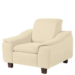 Polstersessel in Beige und Nussbaum Braun - Nando