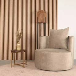 Polstersessel in Beige Velours - Sealand