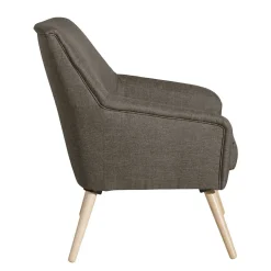 Polstersessel in Beigegrau Stoff - Jonas