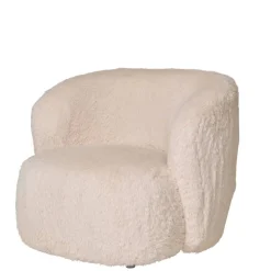 Polstersessel in Offwhite Webplüsch - Eddy