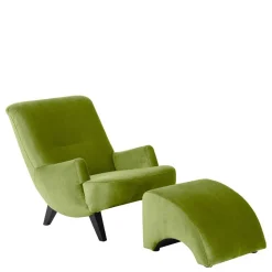 Polstersessel in Oliv Grün und Schwarz - Sofia