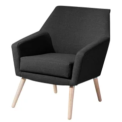 Polstersessel in Schwarz und Buche Natur - Gates