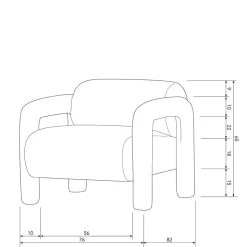Polstersessel in tollem Design aus Samt - Asta