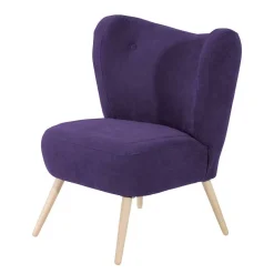 Polstersessel in Violett Velours - Coralla