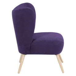 Polstersessel in Violett Velours - Coralla