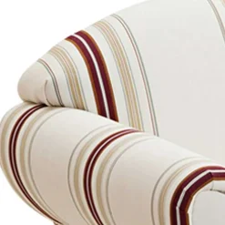 Polstersessel in Weiß Dunkelrot Beige gestreift - Senore