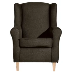 Polstersessel mit Ohren in Braun und Buche - Revelinda