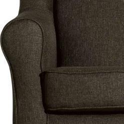 Polstersessel mit Ohren in Braun und Buche - Revelinda