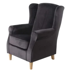 Polstersessel mit Ohren in Anthrazit - Pyra