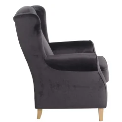 Polstersessel mit Ohren in Anthrazit - Pyra