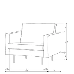 Polstersessel Trokey in Cognac Braun