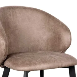 Polsterstühle aus Microfaser in Taupe - Alisa (2er Set)