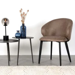 Polsterstühle aus Microfaser in Taupe - Alisa (2er Set)