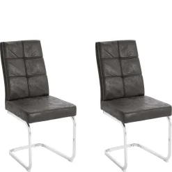 Polsterstühle Freischwinger in Anthrazit - Ansar (2er Set)