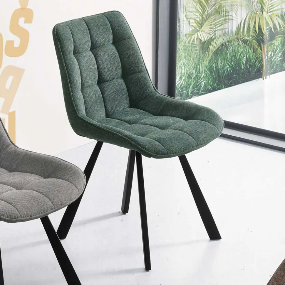 Polsterstühle in Dunkelgrün - Islando (4er Set)