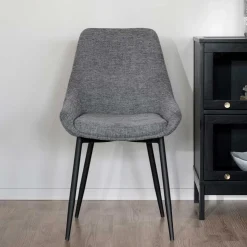 Polsterstühle in Hellgrau & Schwarz - Fabia (2er Set)