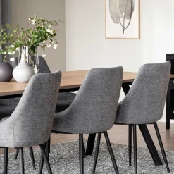 Polsterstühle in Hellgrau & Schwarz - Fabia (2er Set)