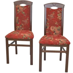 Polsterstühle in Rot mit Blumen - Sylverta (2er Set)