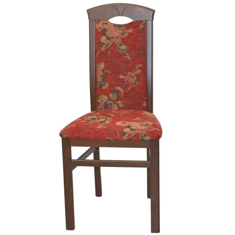 Polsterstühle in Rot mit Blumen - Sylverta (2er Set)