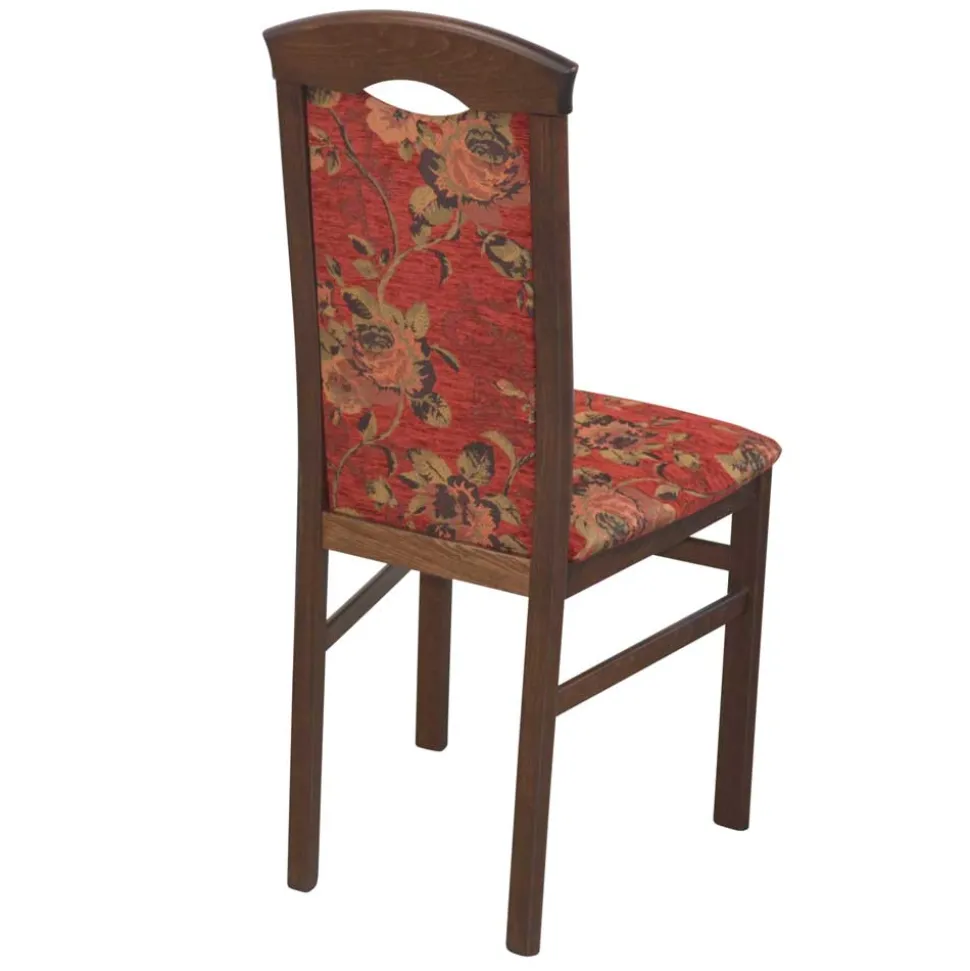 Polsterstühle in Rot mit Blumen - Sylverta (2er Set)
