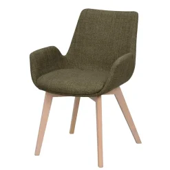 Polsterstühle mit Armlehnen in Dunkelgrün - Termi (2er Set)