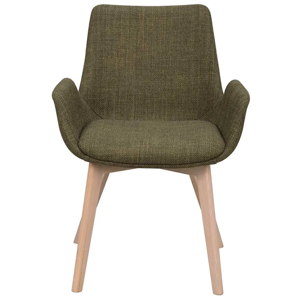Polsterstühle mit Armlehnen in Dunkelgrün - Termi (2er Set)