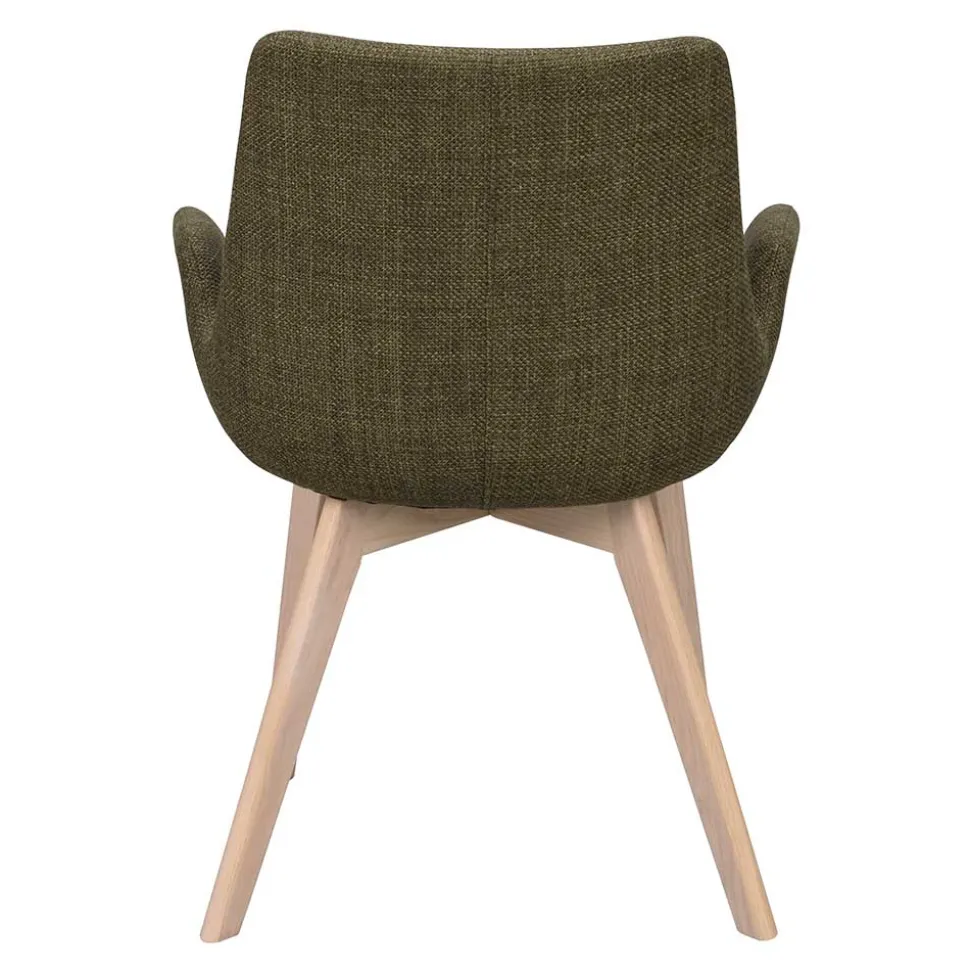 Polsterstühle mit Armlehnen in Dunkelgrün - Termi (2er Set)