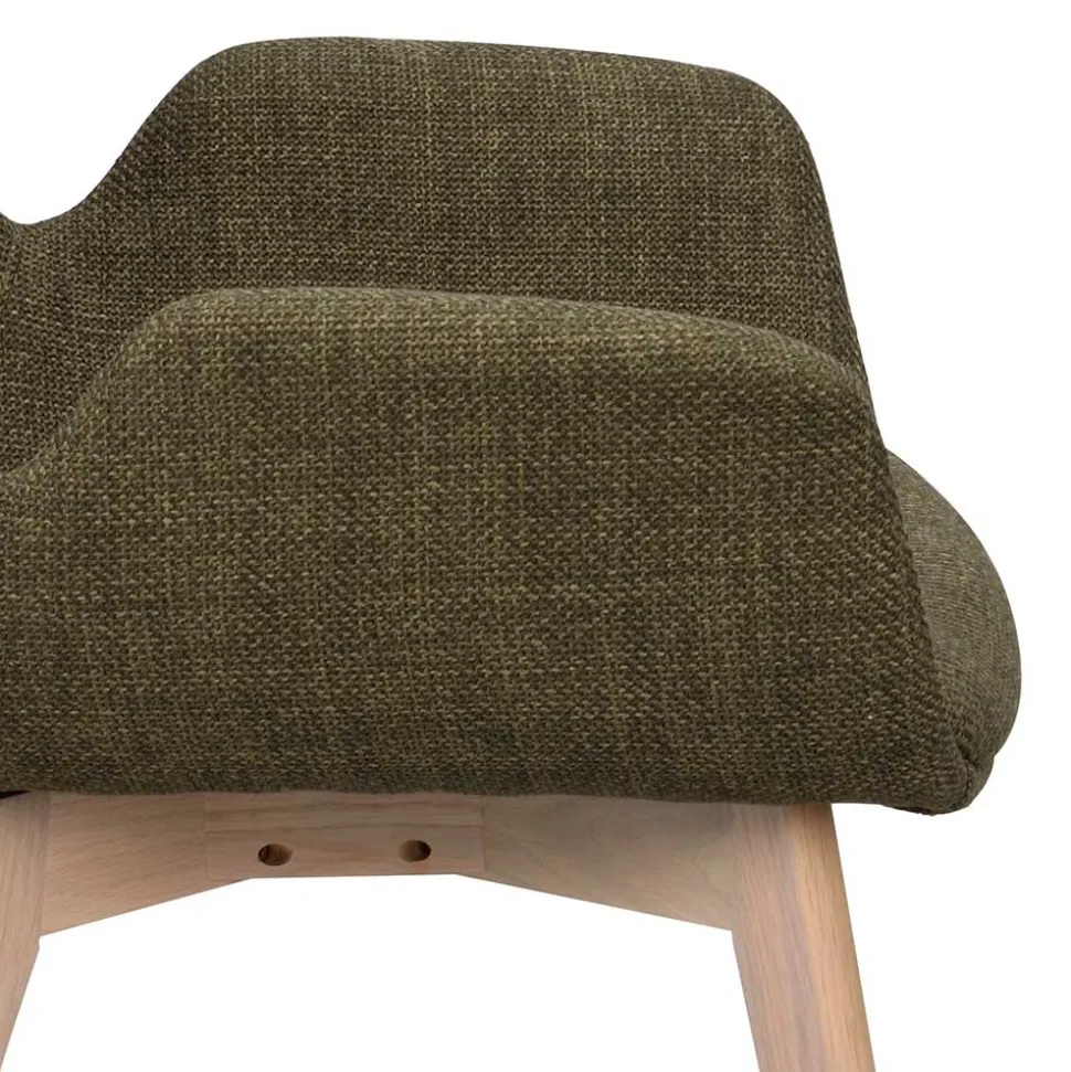 Polsterstühle mit Armlehnen in Dunkelgrün - Termi (2er Set)