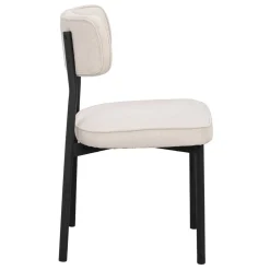 Polsterstuhl in Creme & Schwarz - Jeffa (2er Set)