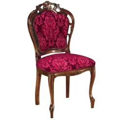 Polsterstuhl in Dunkelrot & Nussbaum - Ursanna